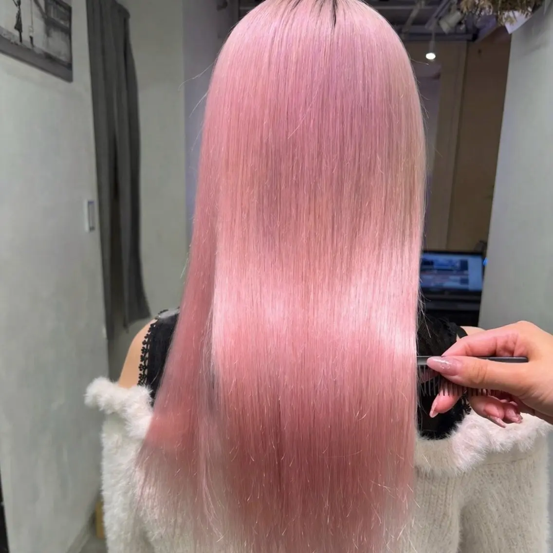 ロング カラー ヘアカラー 🩶ハイトーン × プルエク🩶MIWAのヘアスタイル