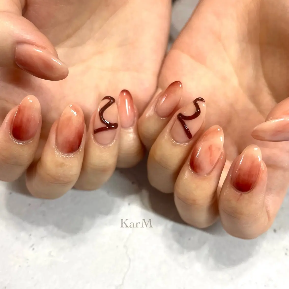 ネイル アートネイル オーロラネイル チークネイル フラッシュネイル フレンチネイル ハンドネイル ogino karinのネイルデザイン