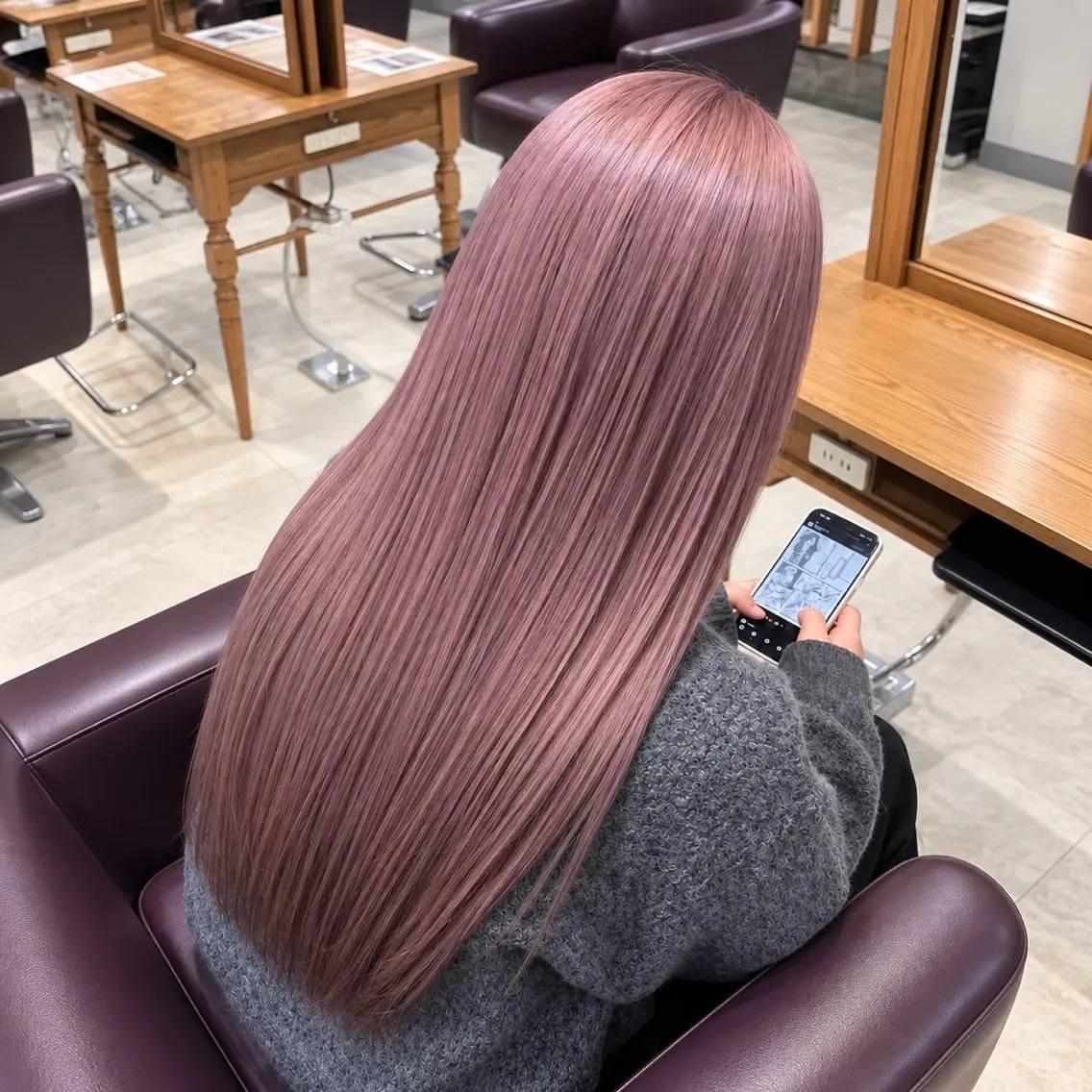 ロング カラー カット ヘアカラー トリートメント 🫐ブルベカラー🫐 ミルクティー/あれんのヘアスタイル