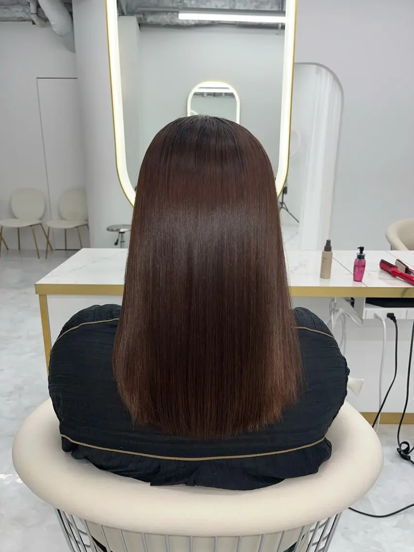 ロング 縮毛矯正 NANAKA𝜗𝜚 〜vince〜のヘアスタイル
