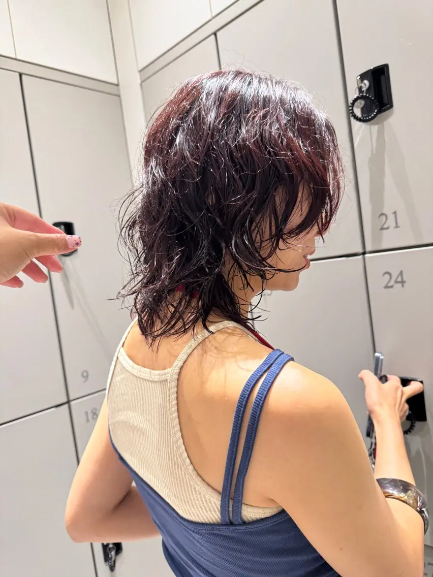 ミディアム パーマ カット ヘアカラー パーマ perm特化🪱 河道ひかりのヘアスタイル