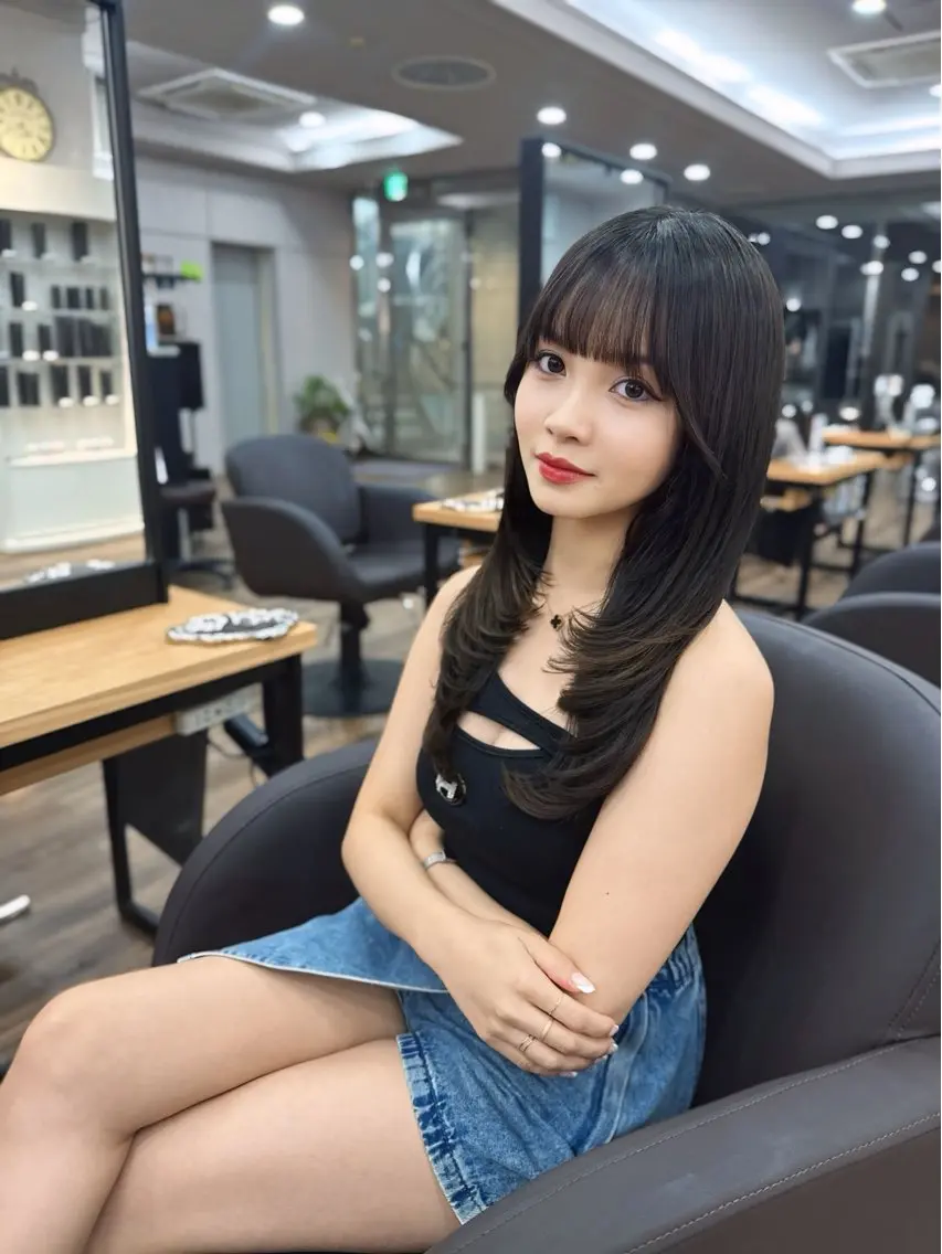 セミロング カット ヘアカラー トリートメント 韓国ヘア🎀 まりかのヘアスタイル