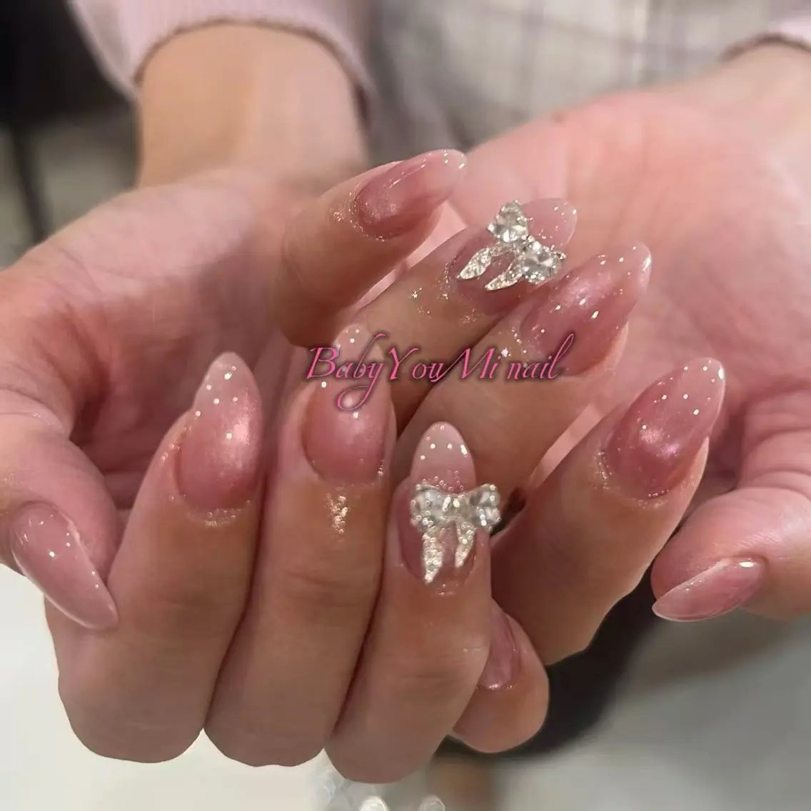 ネイル オーロラネイル チークネイル 成人式 フットネイル フレンチネイル ハンドネイル BabyYouMi nailのネイルデザイン