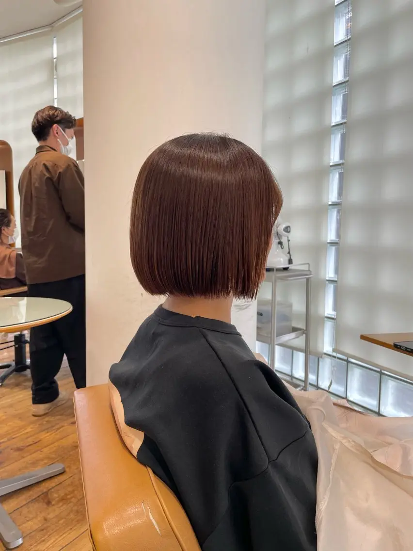 ショート 切りっぱなしボブ ボブ カット 縮毛矯正 カズヤ/垢抜けヘア/ 顔周り/ボブのヘアスタイル