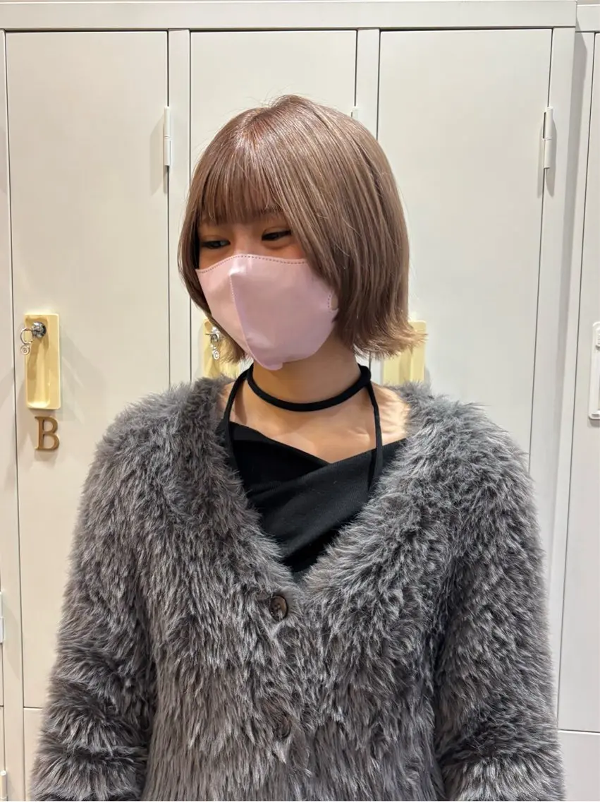 ショート カラー ボブレイヤー ボブ 顔まわりレイヤー 顔周りカット レイヤーカット 🧸似合わせデザイン ほそいけいこ🧸のヘアスタイル