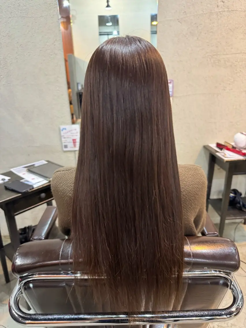 ロング 髪質改善カラー透明感 ダブルカラー幕田のヘアスタイル