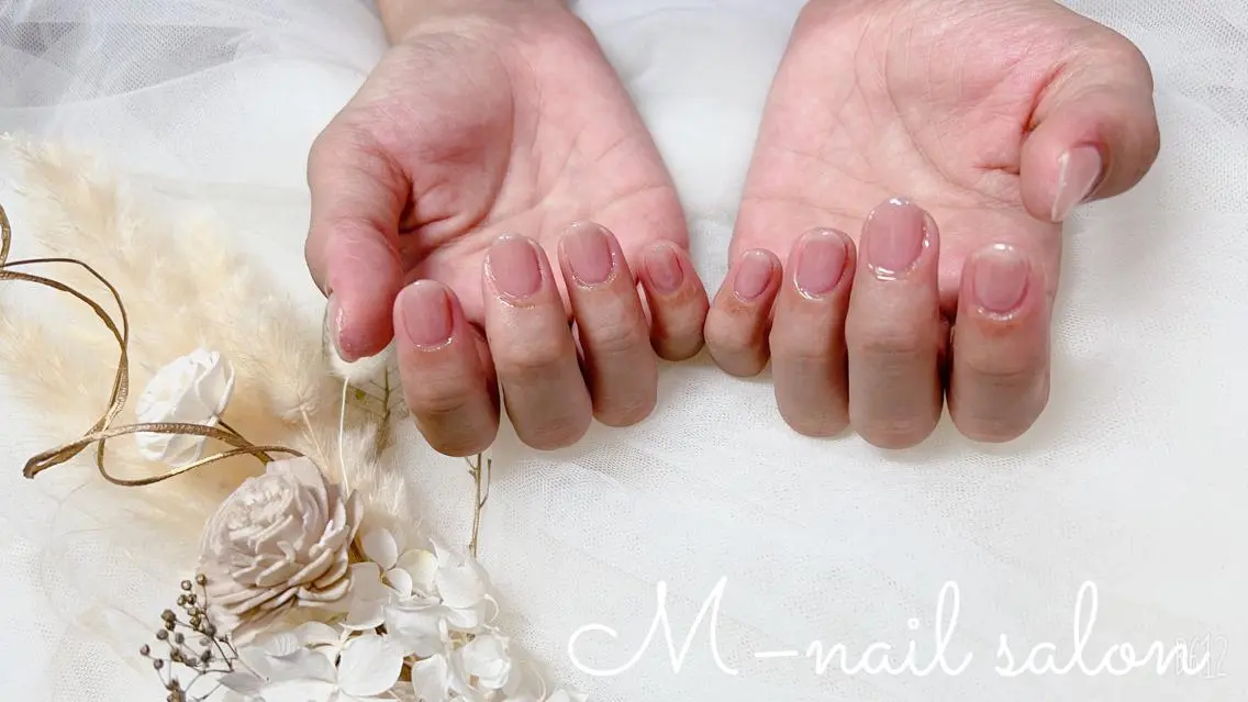ネイル ジェルネイル パラジェル シンプルネイル M_ nail salonのネイルデザイン