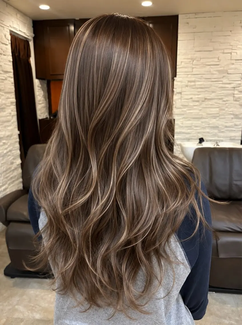 ロング 外国人風カラー ハイライト レイヤーカット 🌺海外風ハイライト 🌺カマタ　アンナのヘアスタイル