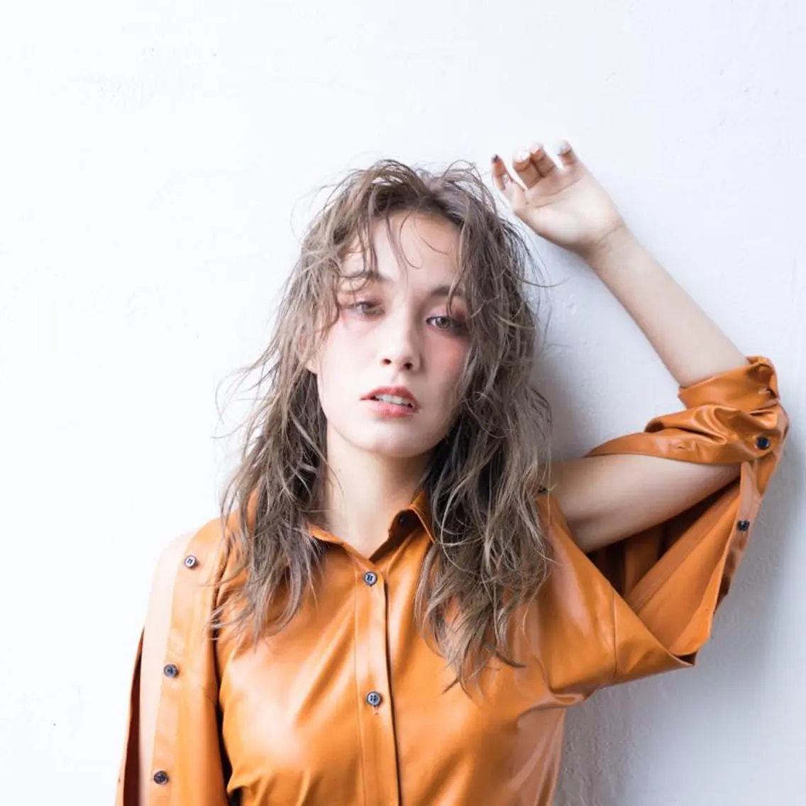 ロング カラー パーマ Ash 店長 木村 和人のヘアスタイル