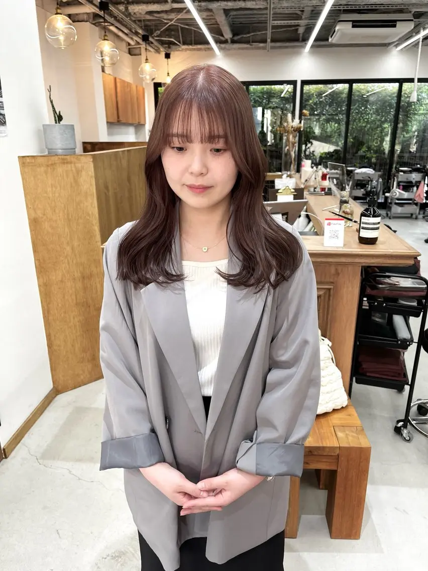 ロング カラー ヘアアレンジ ブリーチ ダブルカラー ブリーチなしカラー ena/ブリーチなし 透明感・レイヤー🎀のヘアスタイル