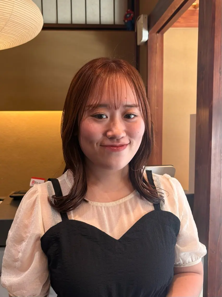 ミディアム カラー オレンジ ヘアカラー トリートメント saho ⟡.·のヘアスタイル