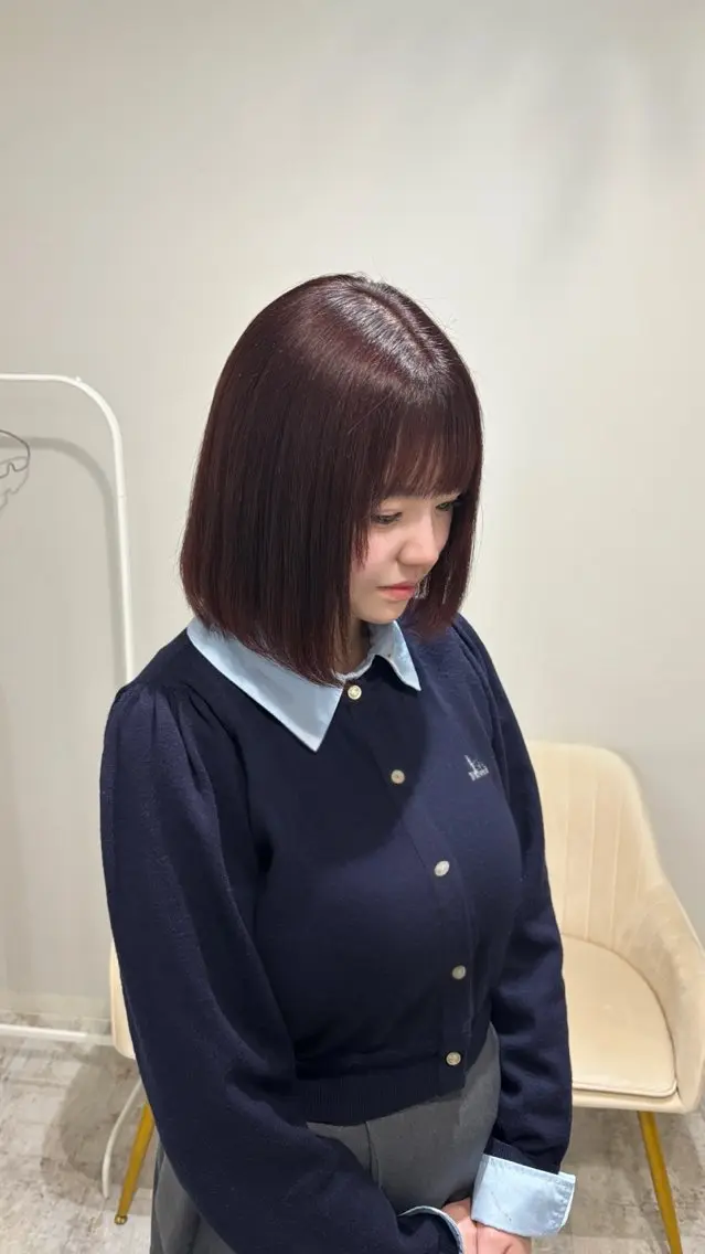 ミディアム カラー ヘアカラー トリートメント piLLon mayuのヘアスタイル