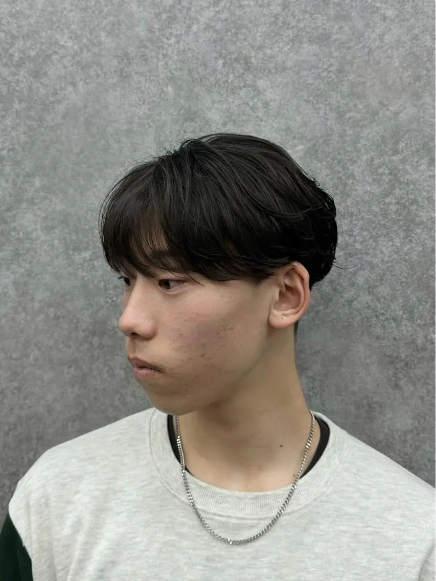 パーマ メンズ メンズパーマ ニュアンスパーマ センターパート特化 🌹RIO🌹のヘアスタイル