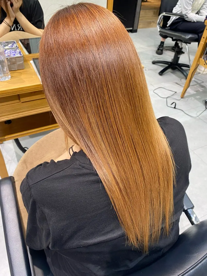 ロング 髪質改善 縮毛矯正 トリートメント 酸熱トリートメント トリートメント カラーモデル募集 🤍momoha🤍のヘアスタイル