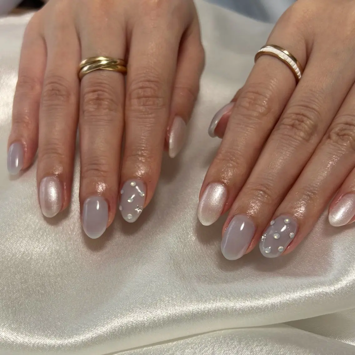 ネイル オーロラネイル フットネイル フレンチネイル ジェルネイル マグネットネイル ハンドネイル kiki nail &brow二子玉川のネイルデザイン