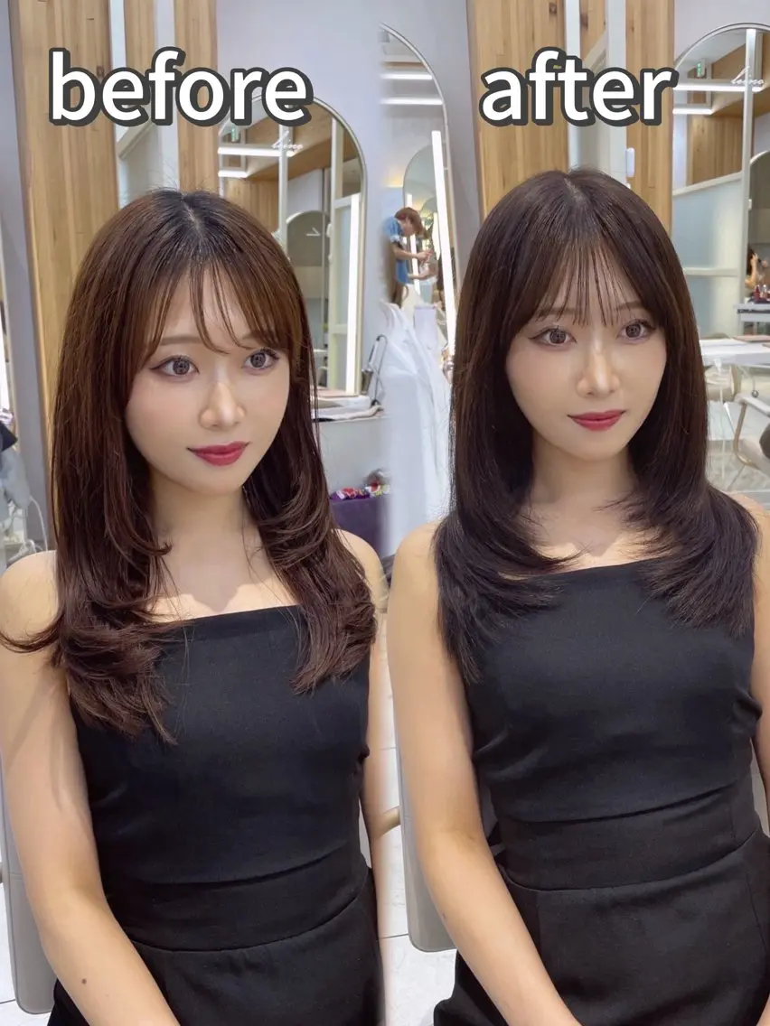 ロング カット ヘアカラー トリートメント 顔周り/レイヤー /前髪/TAKUのヘアスタイル