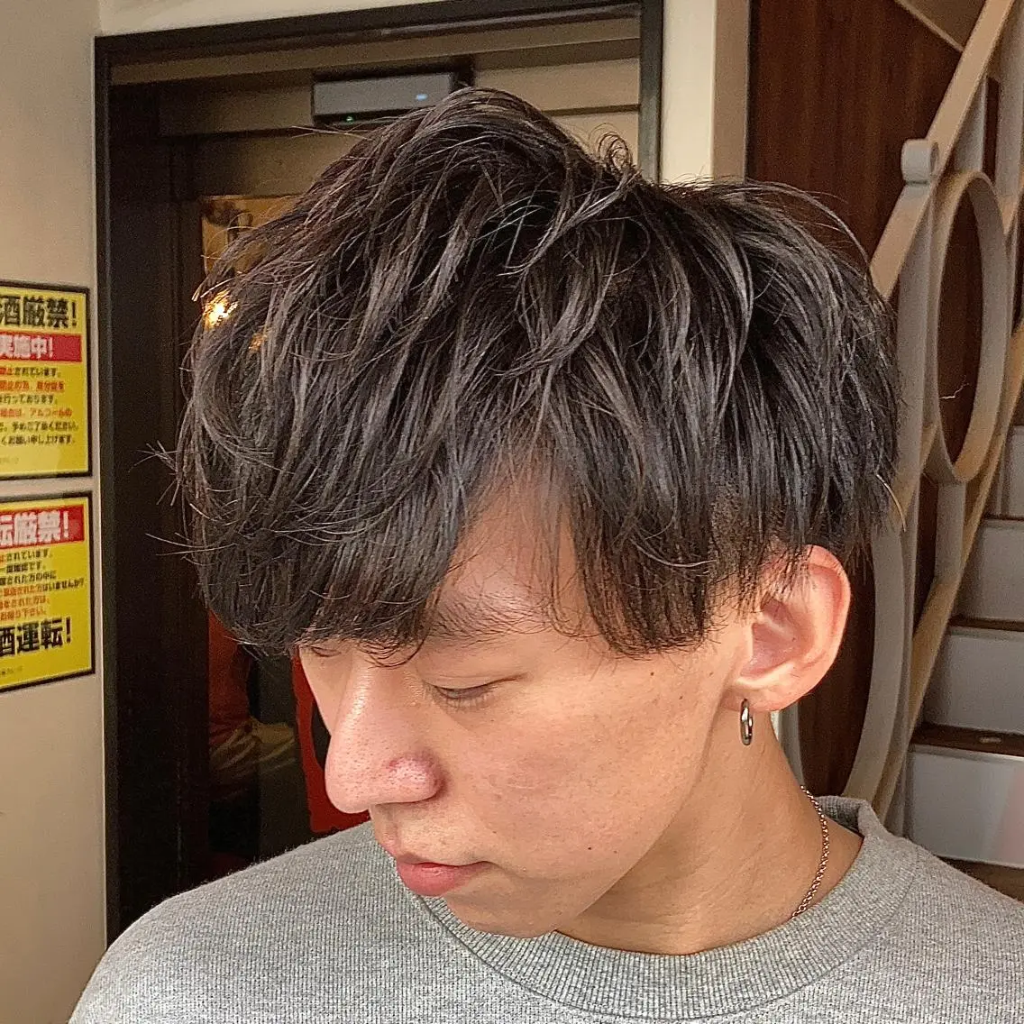 ショート メンズ 【ブリーチ無しW】 【暗髪&暖色系】圭真のヘアスタイル