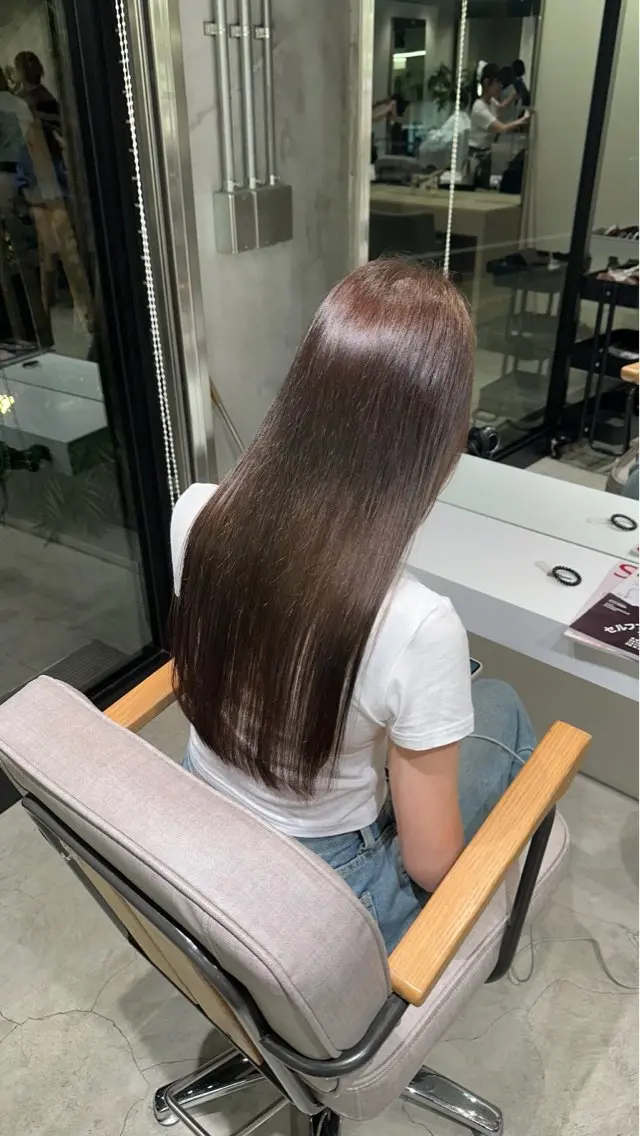ロング カラー ヘアカラー 新屋敷 縮毛矯正/艶カラーのヘアスタイル