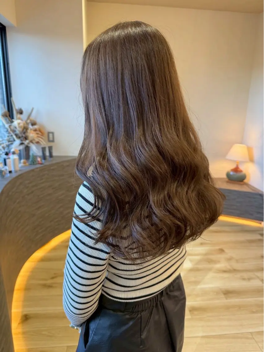 ロング カラー ベージュカラー ショコラベージュ レイヤー✂︎ぷつボブ 艶カラー🤍noaのヘアスタイル