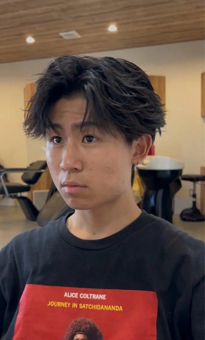 ショート パーマ メンズ メンズパーマ ショートヘア 吉田 到真のヘアスタイル