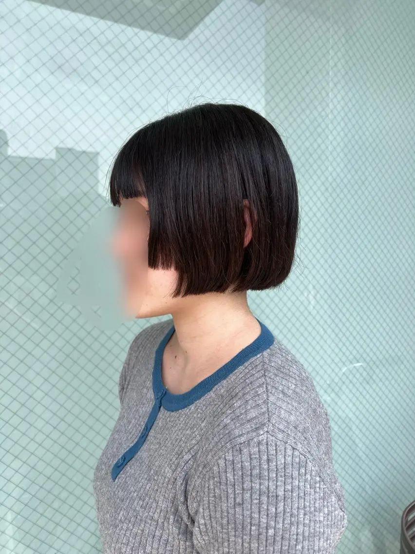 ショート ボブ 顔周りカット カットモデル 花穂のヘアスタイル