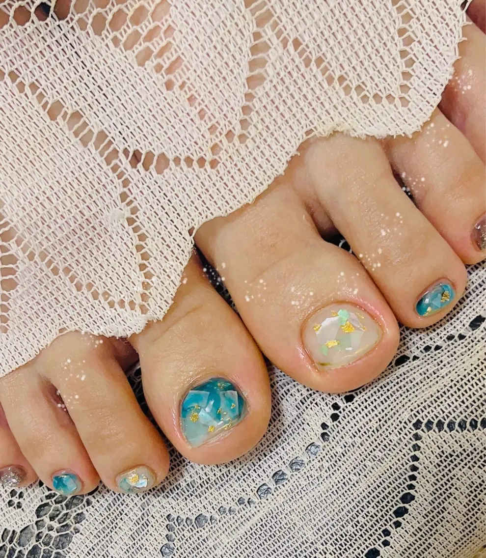 ネイル フットネイル 持ち込み 夏ネイル ベテランネイル cnc nailのネイルデザイン