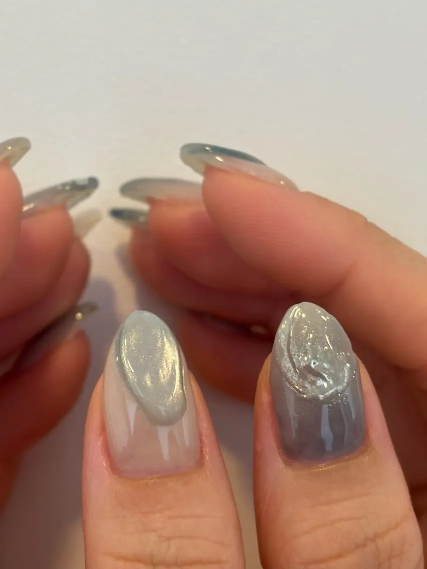 ネイル 氷ネイル・うるうるネイル ハンドネイル Maede Kanaのネイルデザイン