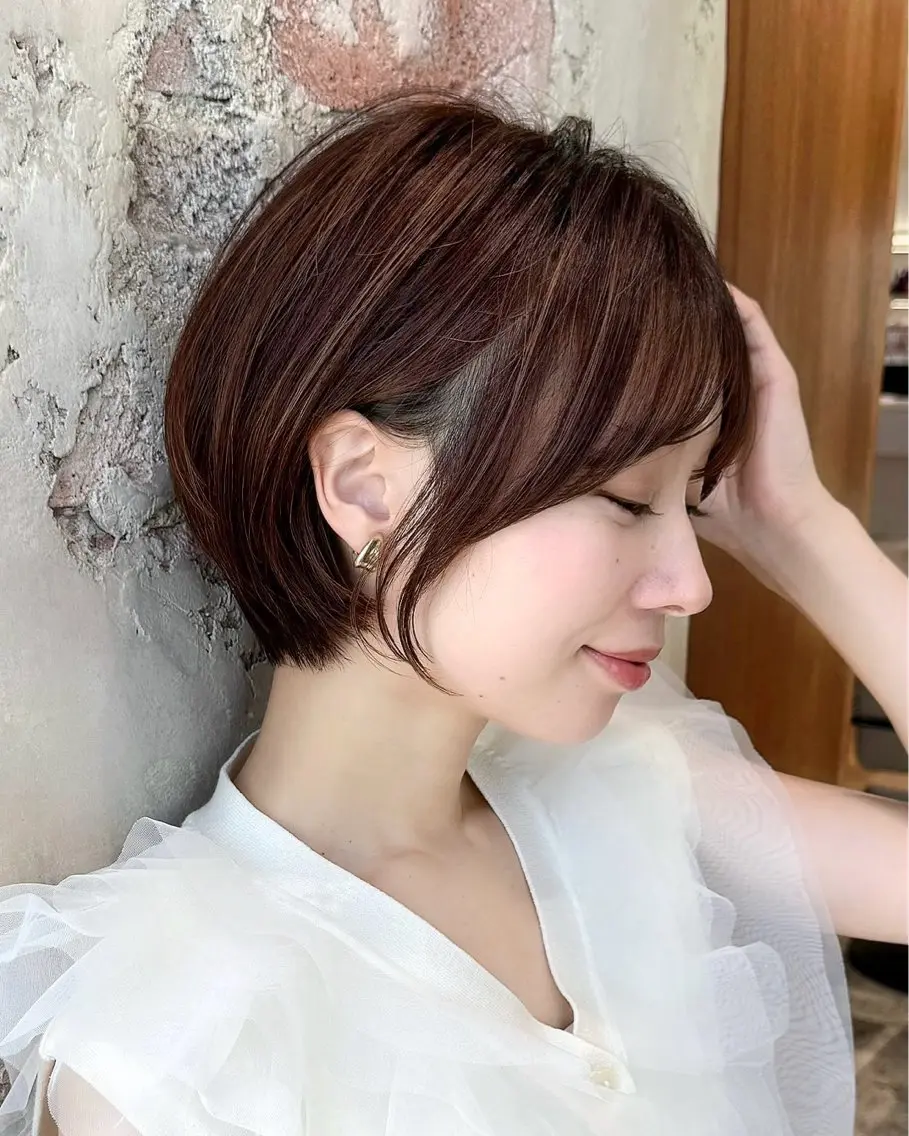 ショート カラー カット ヘアカラー トリートメント 💍新宿ショート 💍岩田莉奈のヘアスタイル