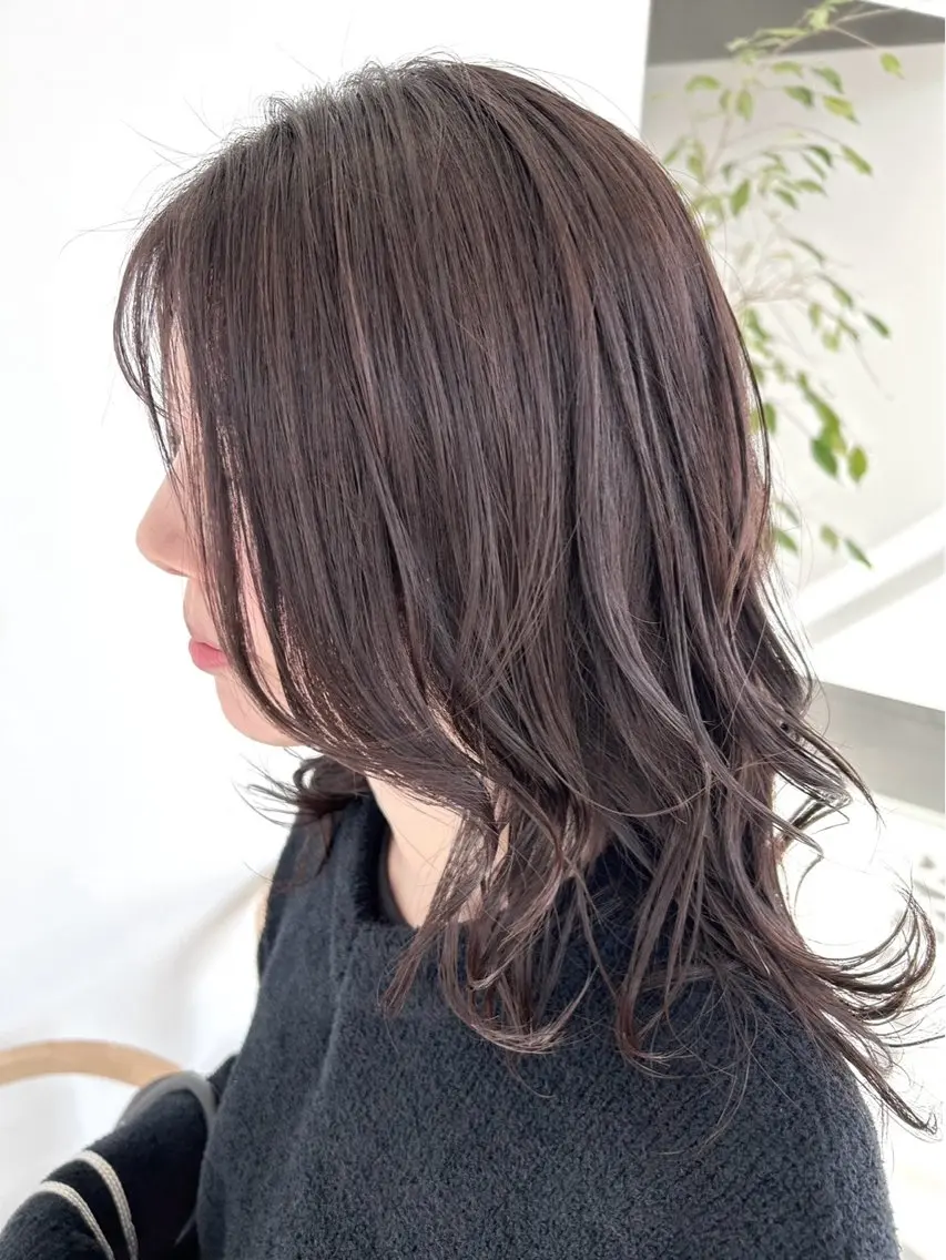 セミロング カラー ベージュカラー 川合 勇気のヘアスタイル