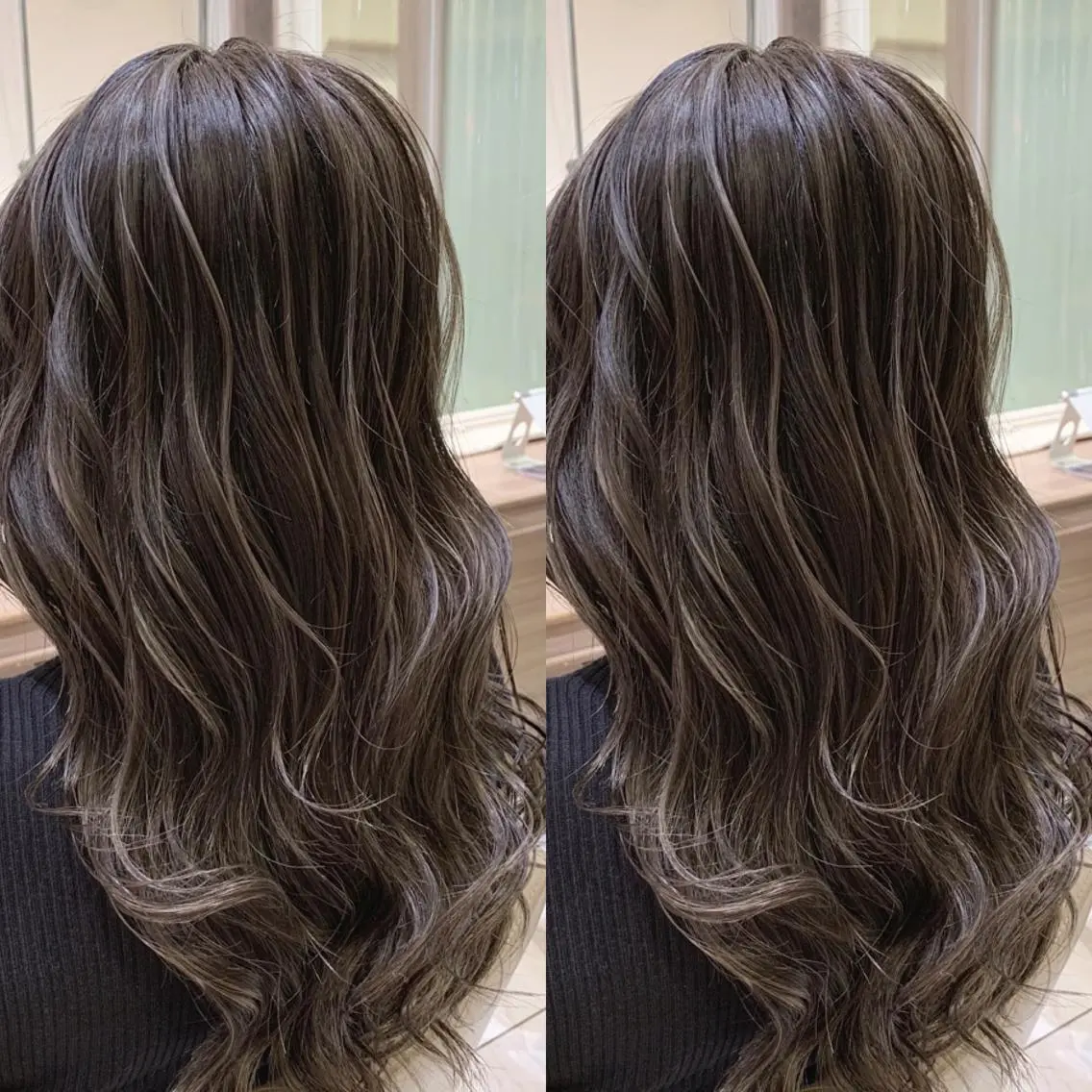 セミロング カラー ハイライトカラー ハイライト ヘアカラー 🇰🇷韓国ヘア★ 副店長.쿠리타⭐︎のヘアスタイル