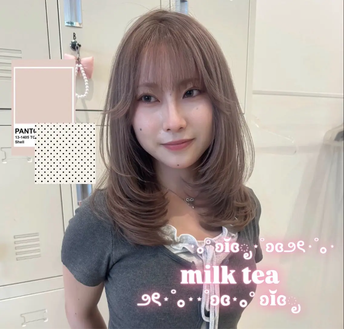 セミロング カラー カット ヘアカラー 淡い暖色・透明感🩰 girly♡ノアのヘアスタイル