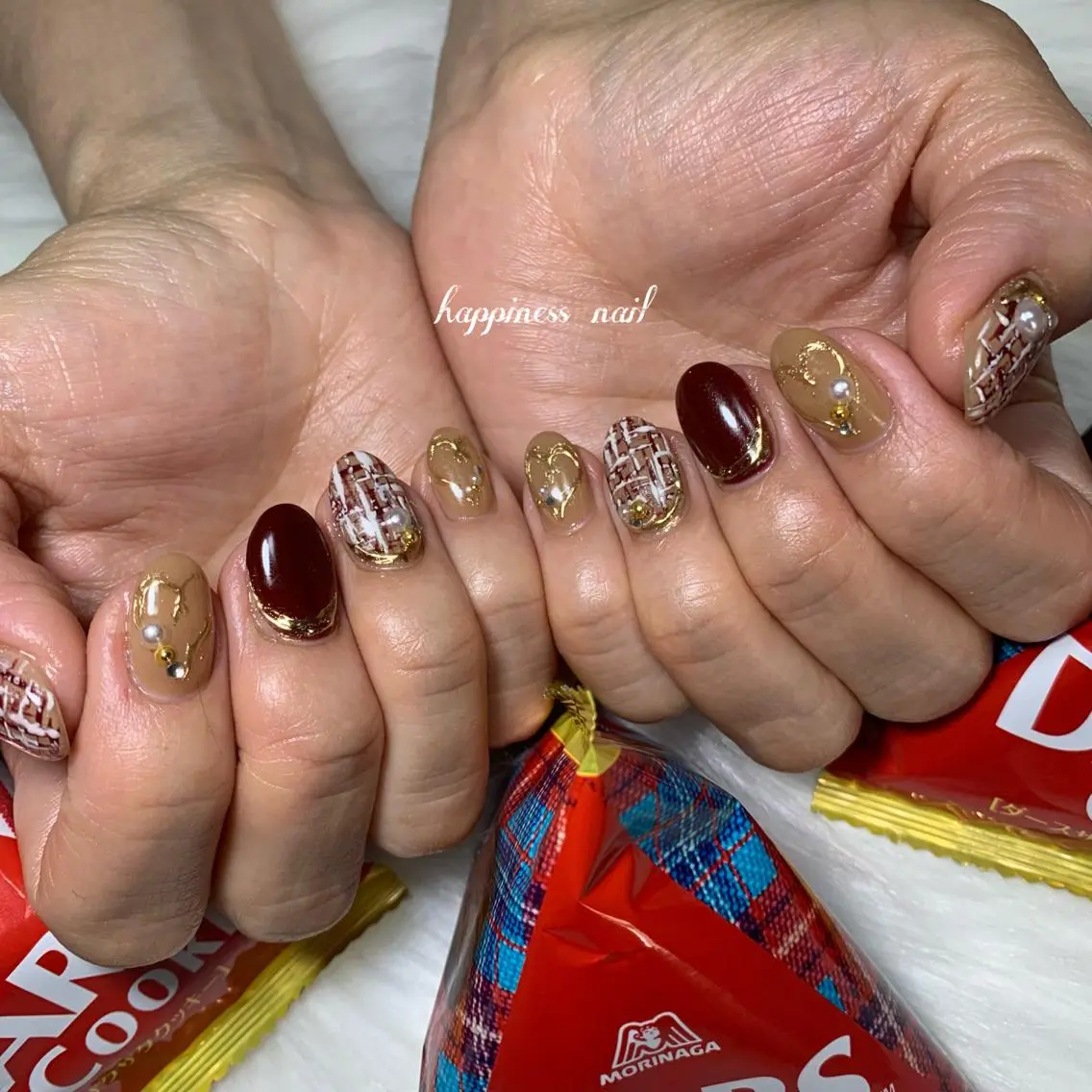 ネイル アートネイル 韓国ネイル ワンカラーネイル スカルプネイル バレンタイン happiness nailのネイルデザイン