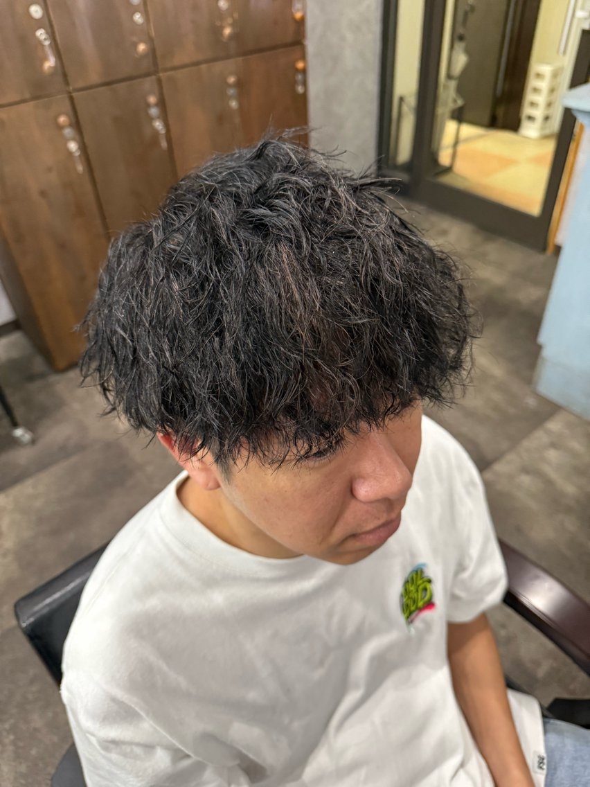 パーマ メンズ カット パーマ トリートメント シャドウ/波巻き /メンズ🫧ゆたかのヘアスタイル