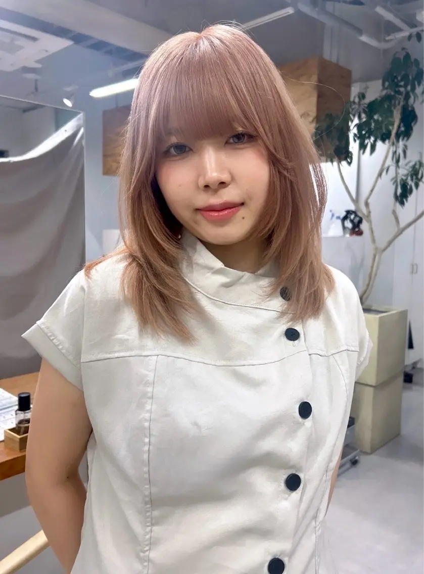 ミディアム カラー カット ヘアカラー トリートメント ミディアムロング似合 せ/ヘアアレンジのヘアスタイル
