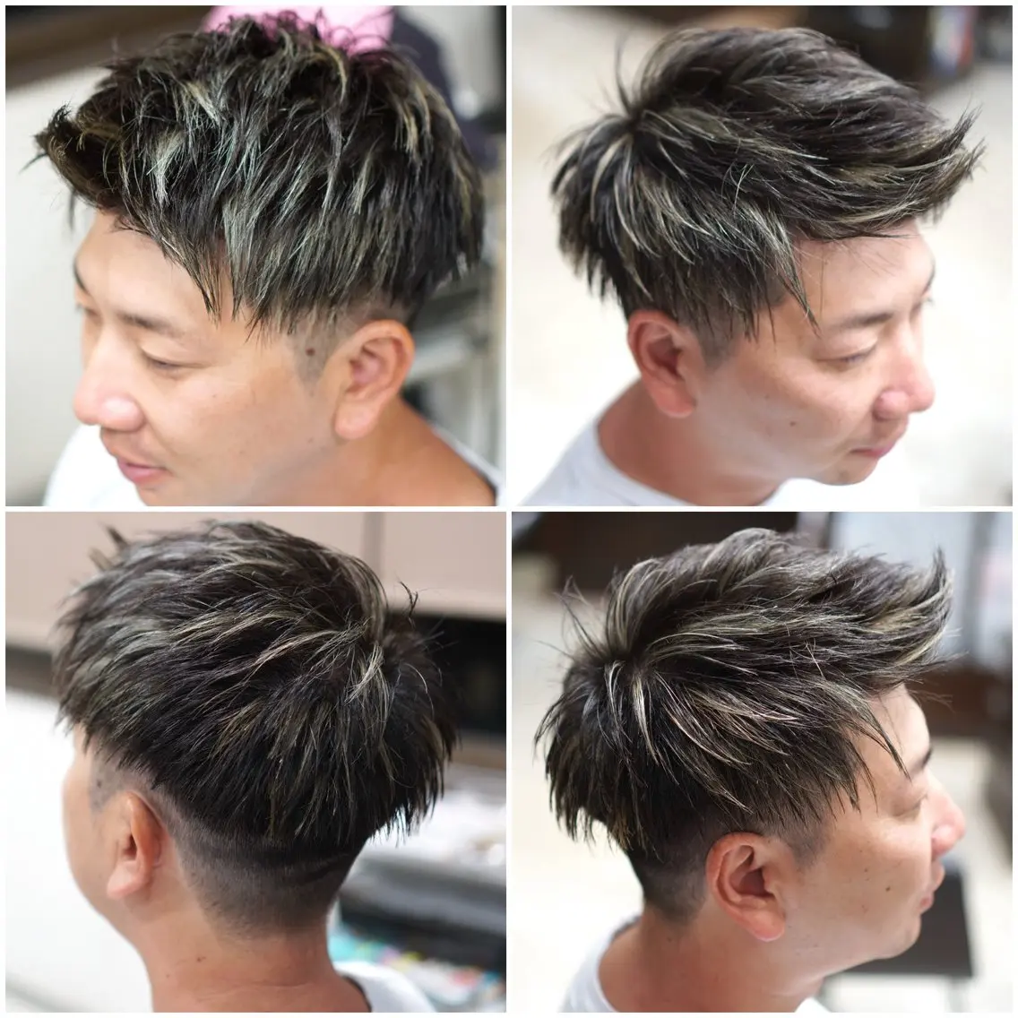 ショート カラー メンズ アップバング メンズブリーチ メンズハイライト メンズメッシュ スパイキーショート 中島 剛のヘアスタイル