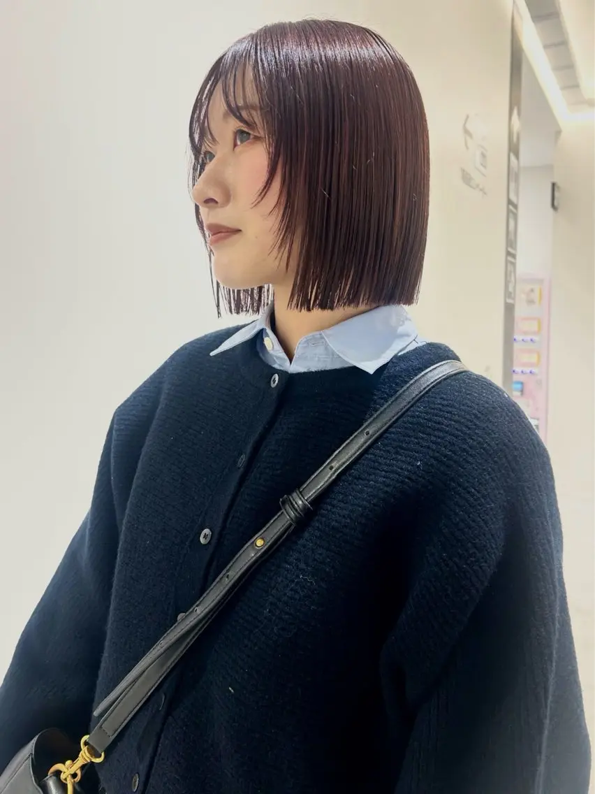ショート カラー 切りっぱなしボブ ボブ 👔ボブ﹨髪質改善 ストレート🩳ももかのヘアスタイル