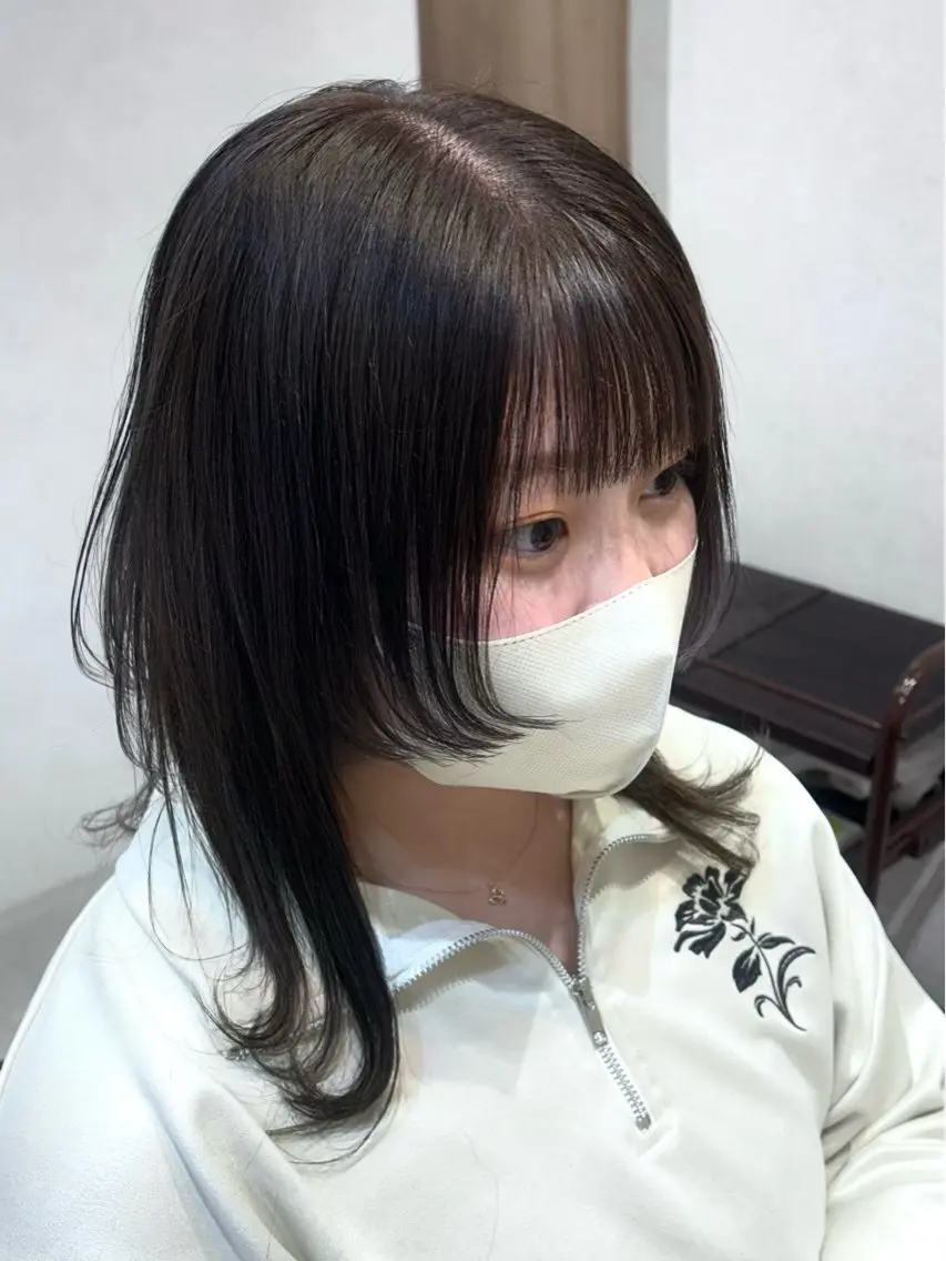 ミディアム 顔周りカット mao🌼 bob mint colorのヘアスタイル