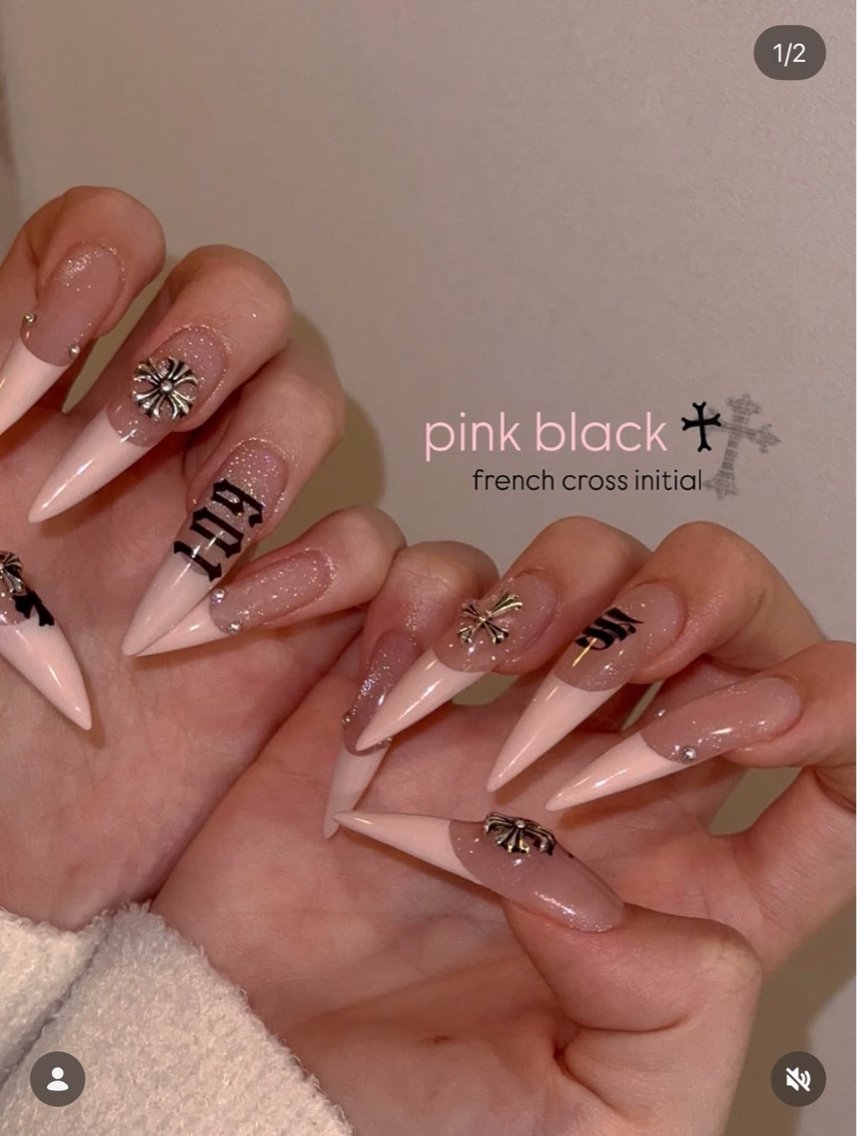 ネイル ブラウン 長さ出し キラキラネイル 韓国ネイル ロングネイル ハンドネイル JOSIE nail studioのネイルデザイン