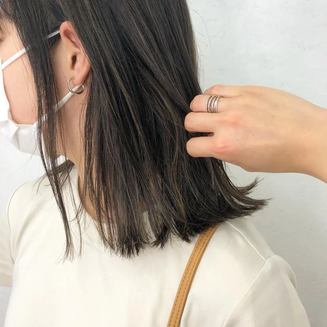 ミディアム カラー ベージュカラー ハイライトカラー ハイライト ボブ/salut町田 🧡kanaのヘアスタイル