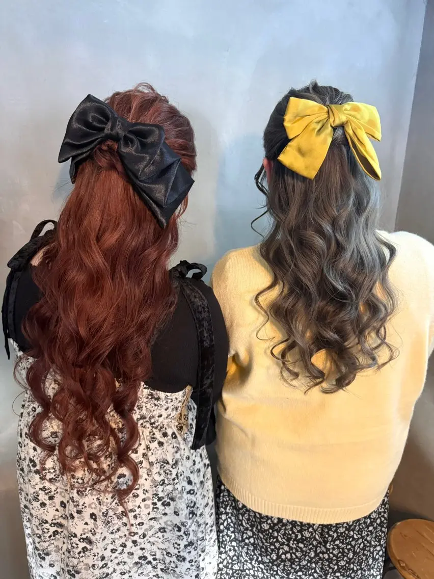 ロング ヘアアレンジ ヘアセット 佐伯 桃のヘアスタイル