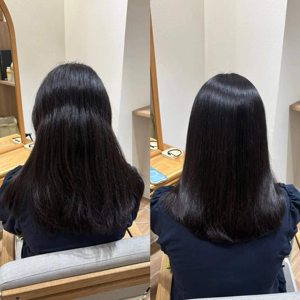 ロング パーマ カット 縮毛矯正 トリートメント RINNO🌷透明感 カラー/髪質改善のヘアスタイル
