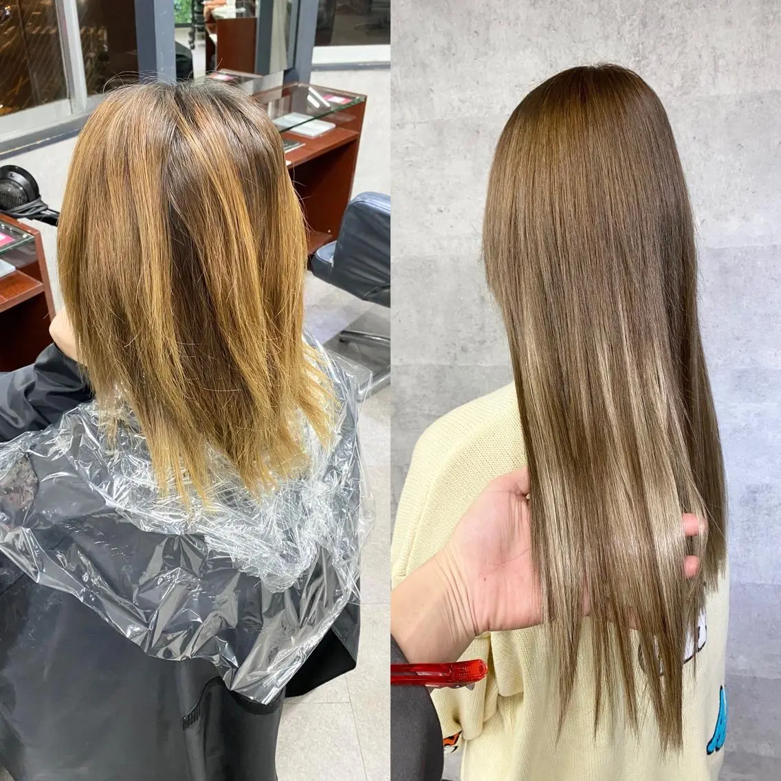 ロング ヘアカラー エクステ 外れにくいエク💚 EST梅田TAKIのヘアスタイル