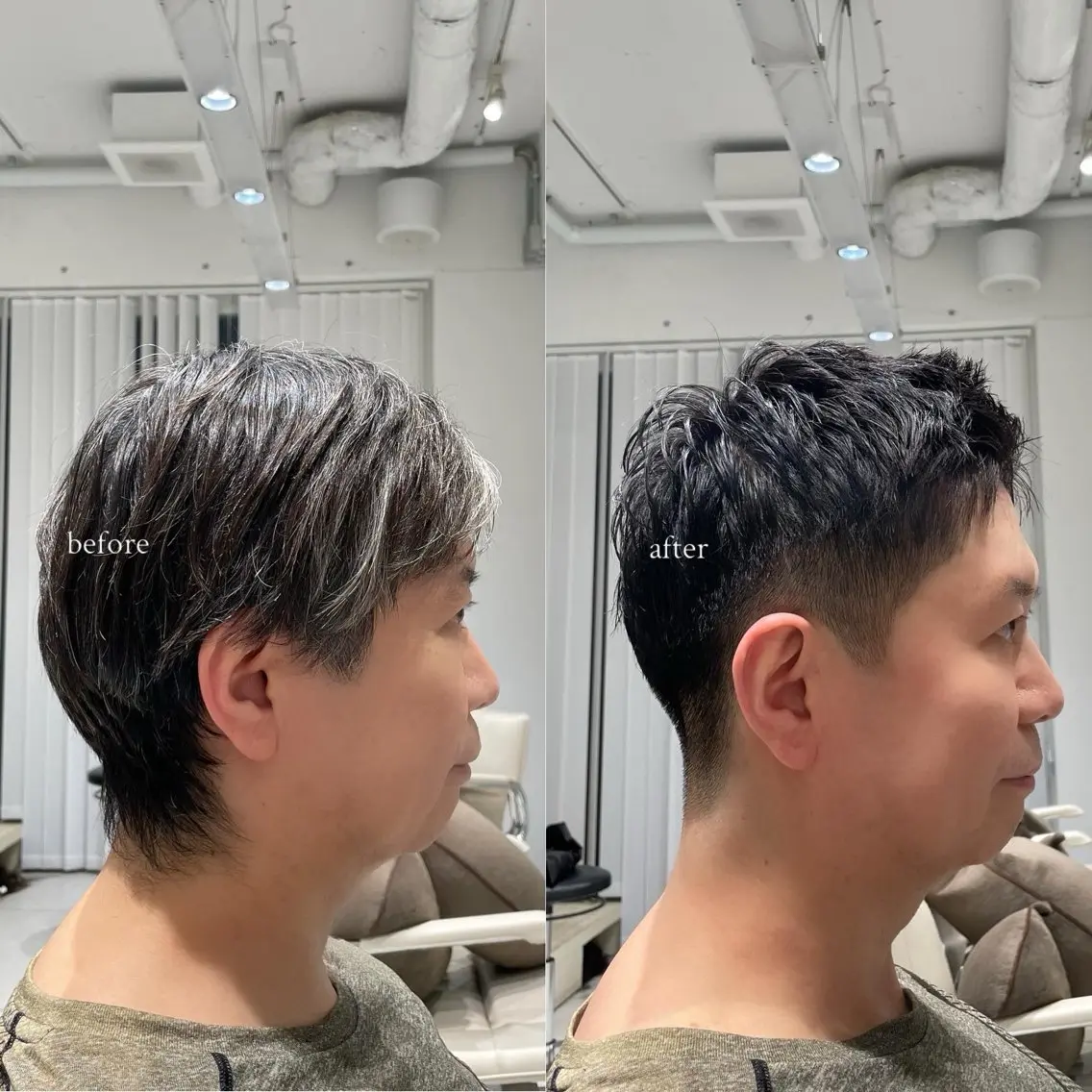ショート カラー メンズ ブリ—チ🌈カラ— 🌀パ—マ🌿ちえのヘアスタイル