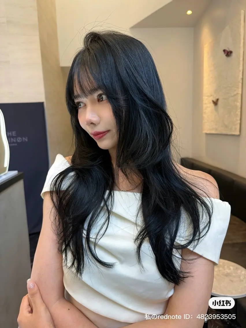ロング カット ヘアカラー トリートメント 韓国✖️網紅🖤 パーマYURIYAのヘアスタイル