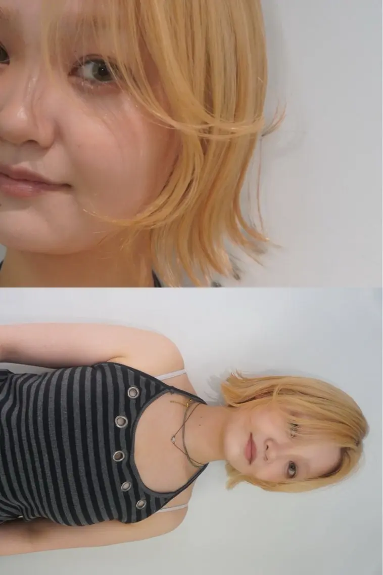 ショート カラー ボブレイヤー ハイトーンカラー ボブ レイヤーカット ヘアカラー トリートメント Ami/艶カラー/ レイヤー/ハイトーンのヘアスタイル