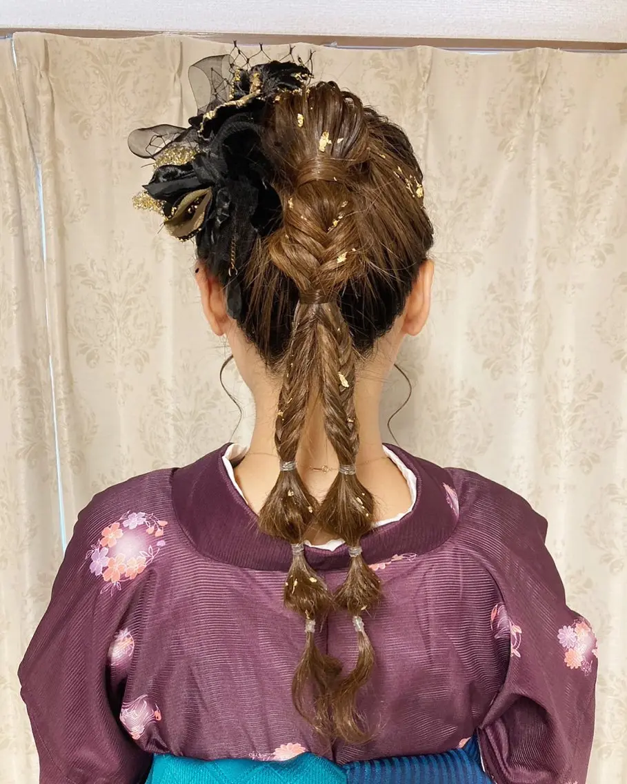 ロング ヘアアレンジ ヘアセット KANA カナのマツエク・マツパデザイン