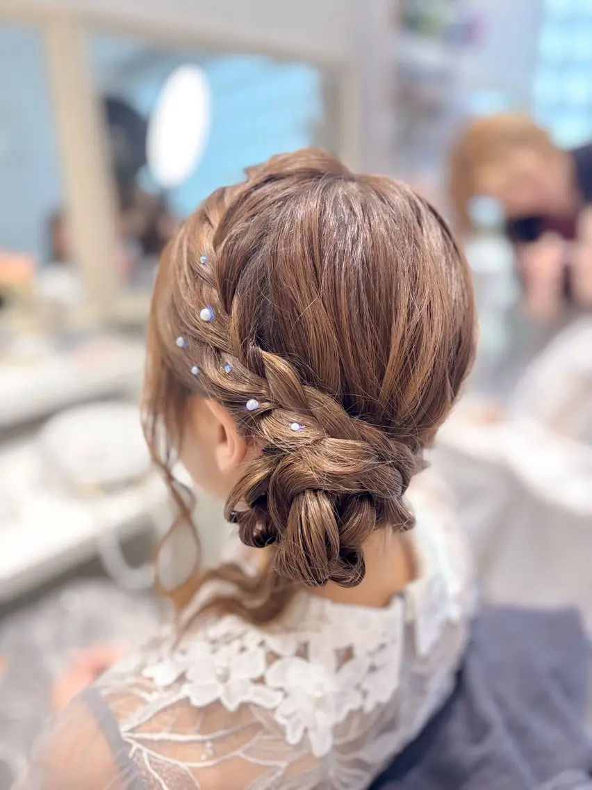 セミロング ヘアアレンジ ヘアセット ⭐︎moe 【ヘアセット🧸】のヘアスタイル