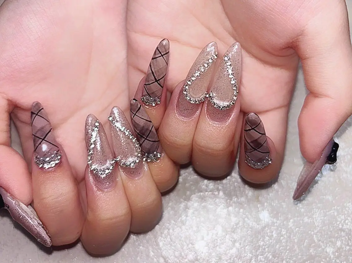 ネイル アートネイル 長さ出し フレンチネイル ロングネイル 夏ネイル Ruru nailのネイルデザイン