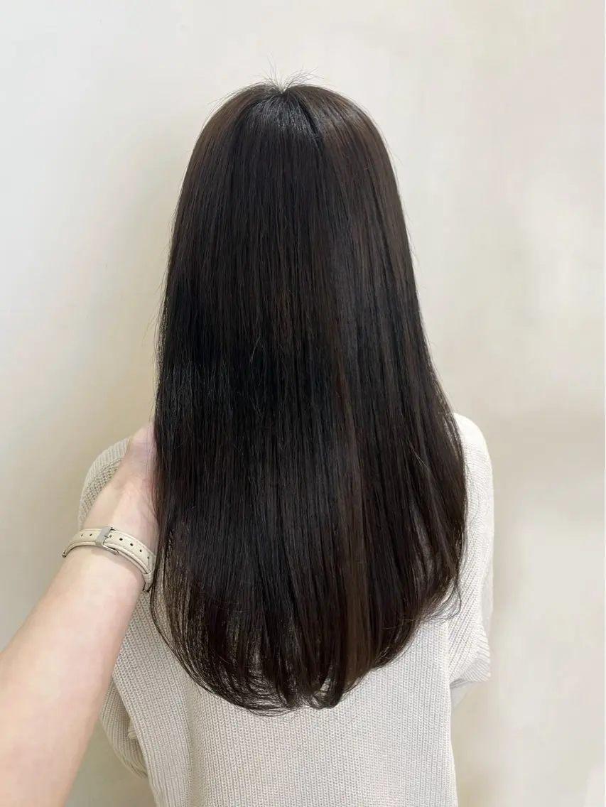 セミロング カラー 透明感カラー くびれヘア 顔まわりレイヤー 顔周りカット 髪質改善 ヘアカラー 'AXIS 栄 Konomiのヘアスタイル