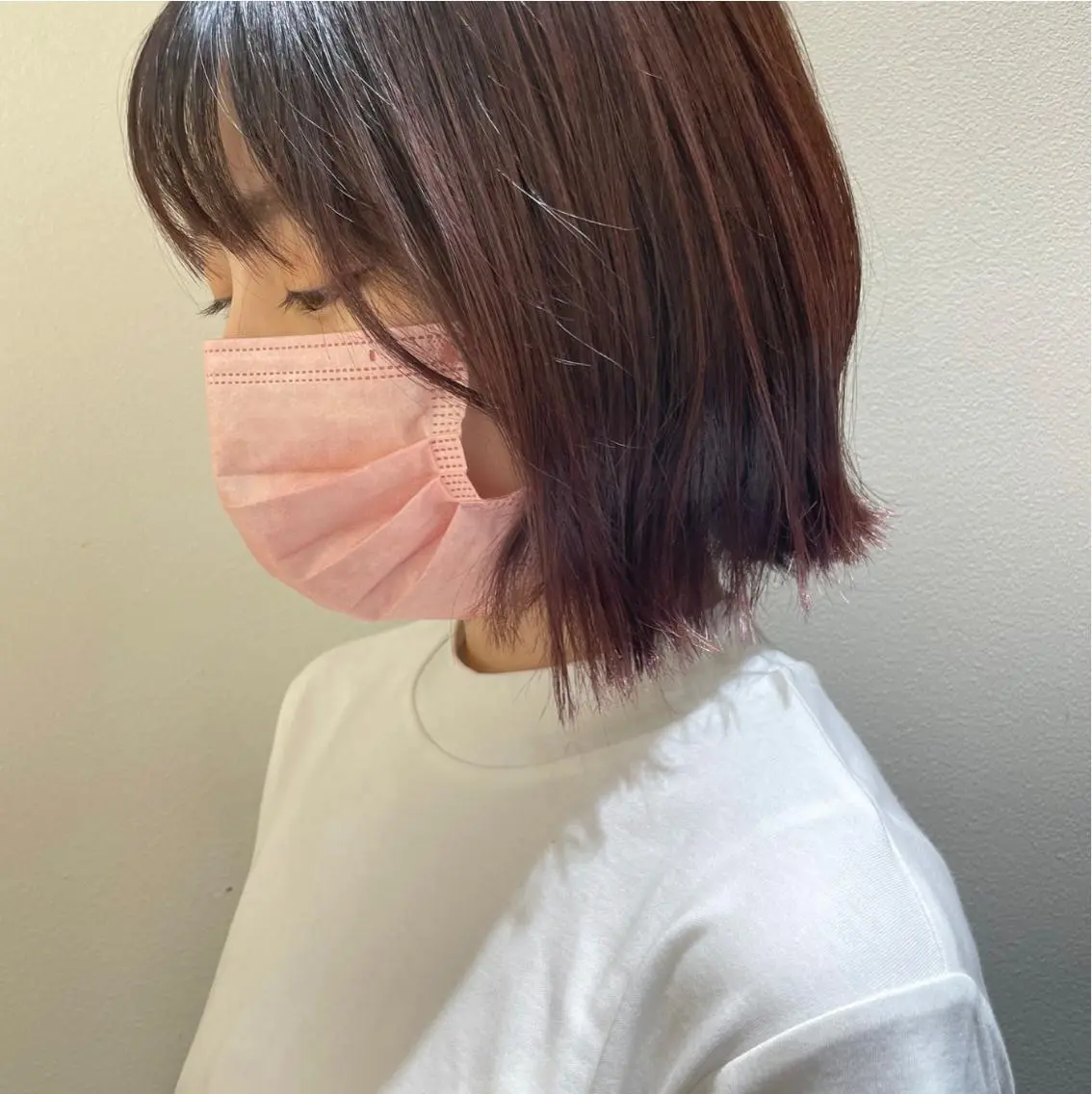 ミディアム カラー ブリーチ ピンクカラー 骨格診断/似合わせ カットあさみななこのヘアスタイル